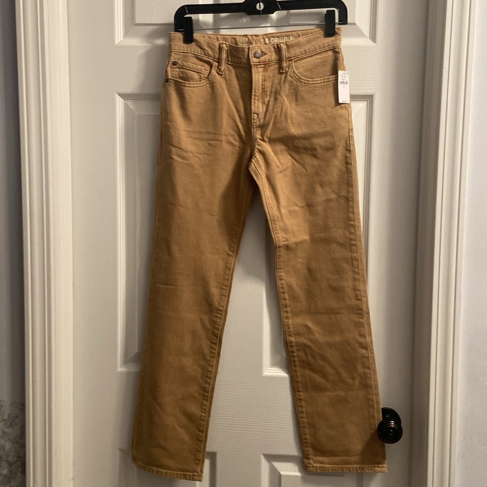 Gap Boy’s Denim Straight Leg Jeans Camel Size 14 NWT